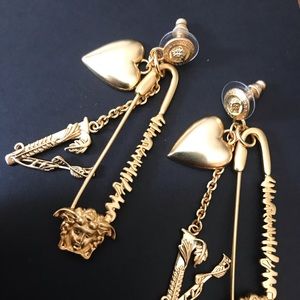 Medusa safety pin earrings